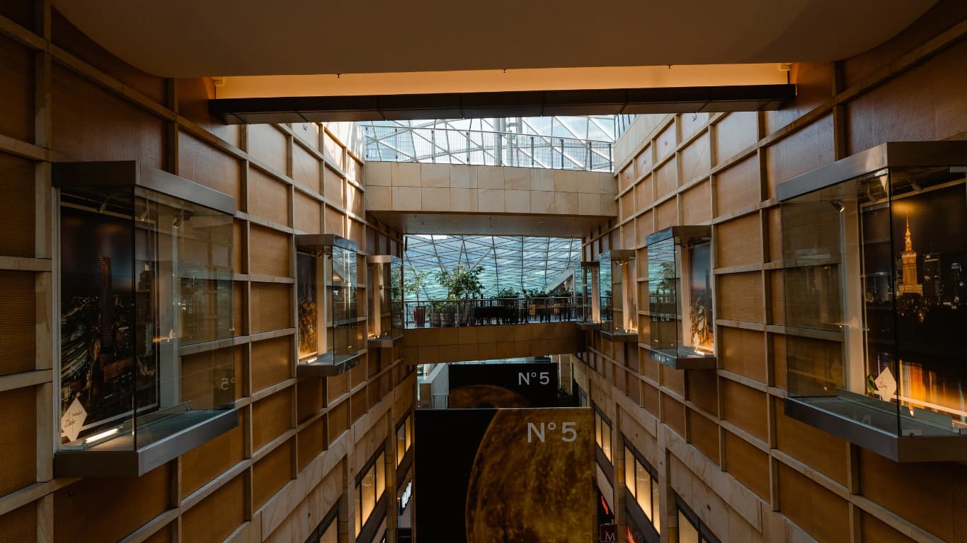 Commercial building interior before insulation upgrade